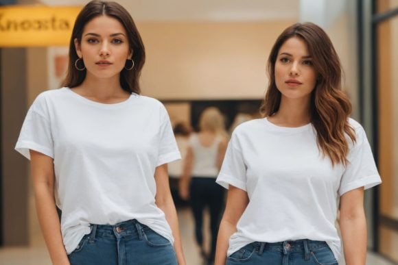 Download Women Wearing White T-Shirt Mockups - Mockup Collection