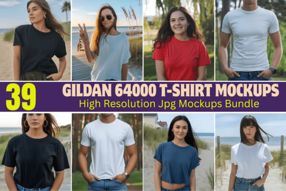 Download Gildan 64000 T-shirt Mockups Bundle - Mockup Collection