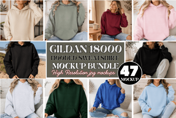 Download Gildan 18500 Sweatshirt Mockup Bundle - Mockup Collection