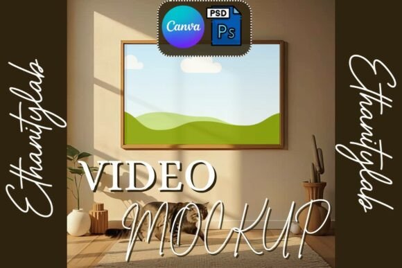 Download Cat Floor Video Frame Mockup - Mockup Collection