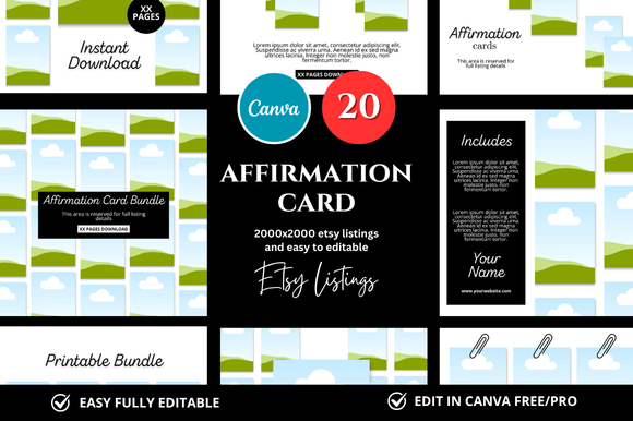 Download 20 Affirmation Card Etsy Mockup - Mockup Collection