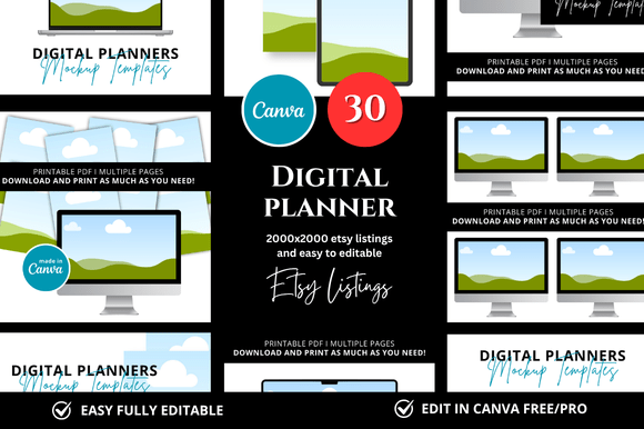 Download 30 Digital Planner Etsy Mockup - Mockup Collection