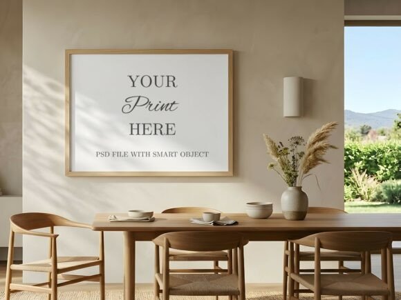 Download Horizontal Frame Mockup Dining Room - Mockup Collection