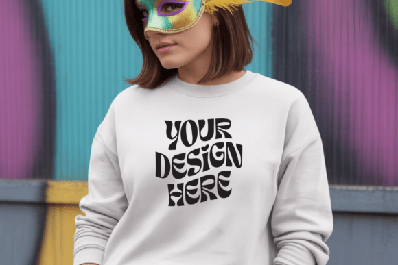 Download Gildan 18000 Mardi Gras Sweatshir Mockup - Mockup Collection