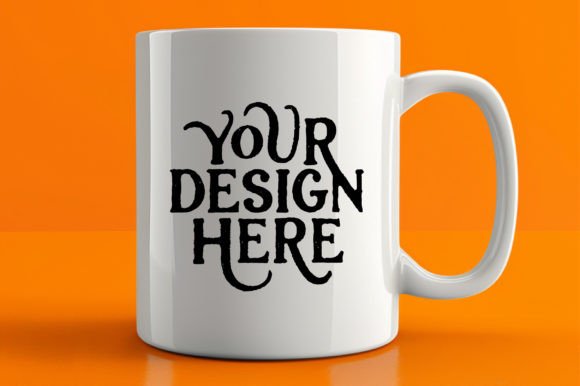 Download Background Orange,white Blank Mug,mockup - Mockup Collection