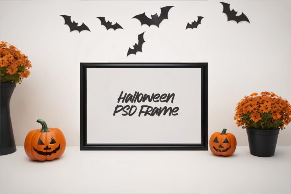 Download Halloween Horizontal Frame PSD Mockup - Mockup Collection