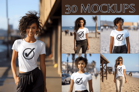 Download Women White T-Shirt Mockups - 30 Templates - Mockup Collection