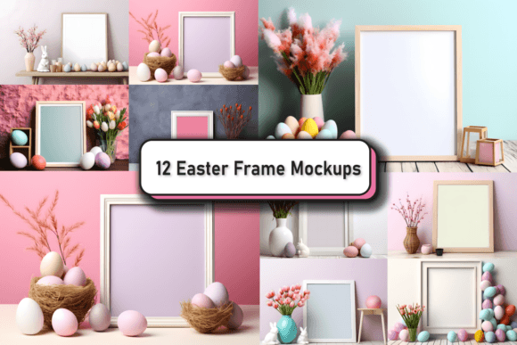 Download Easter Wall Art Frame Mockup Bundle - Mockup Collection