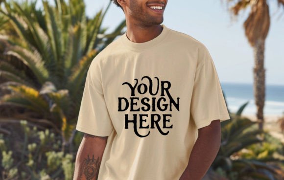 Download Comfort Colors 1745 T-Shirt,sand Mockup - Mockup Collection