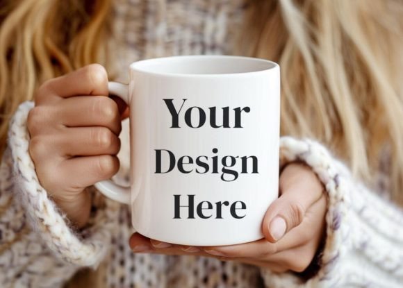 Download Girl Holding Coffee Mug Mockup PSD - Mockup Collection