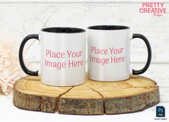 Download Black Handle Twin Mug Smart Mockup - Mockup Collection