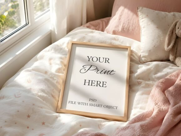 Download Cozy Nursery Bed Frame Mockup - Mockup Collection