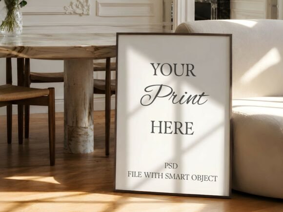 Download Parisian Dark Floor Frame Mockup PSD - Mockup Collection