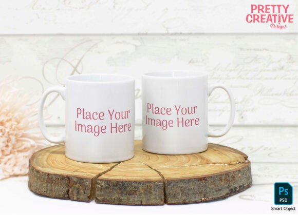 Download White Twin Mug Smart PSD Mockup - Mockup Collection
