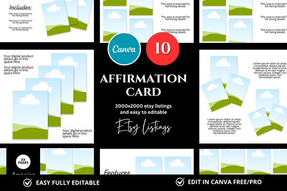 Download 10 Affirmation Card Etsy Mockup - Mockup Collection