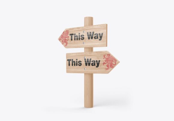 Download Wooden Direction Sign Mockup - Mockup Collection