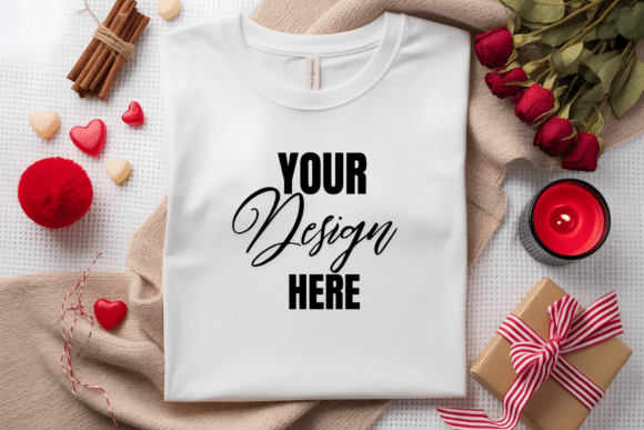 Download Flat Lay Valenitne T-Shirt Mockup - Mockup Collection