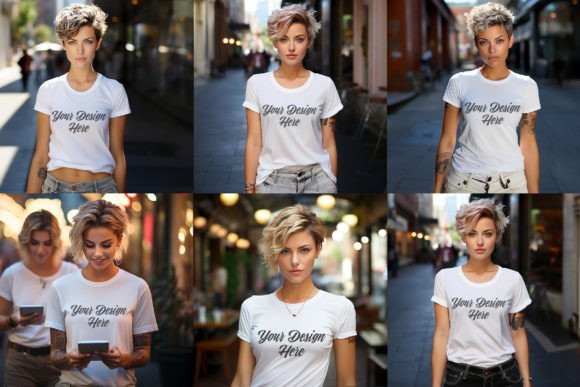 Download Beautiful Girl White T Shirt PSD Mockup - Mockup Collection
