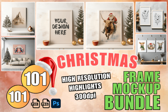 Download Christmas Frame Mockup PSD Canvas&nbsp; - Mockup Collection