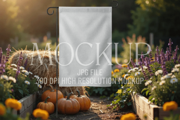 Download Fall Garden Flag Sublimation Mockup - Mockup Collection