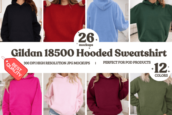 Download Gildan 18500 Hooded Sweatshirt Mockups - Mockup Collection