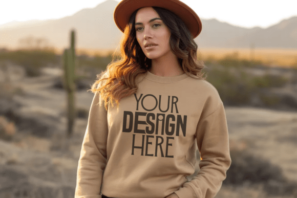 Download Gildan Sand Sweatshirt Mockup - Mockup Collection