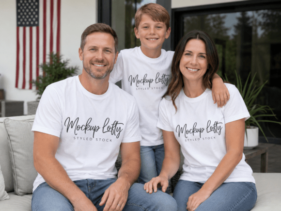 Download 4th of July BC3001 Family Group Mockup - Mockup Collection