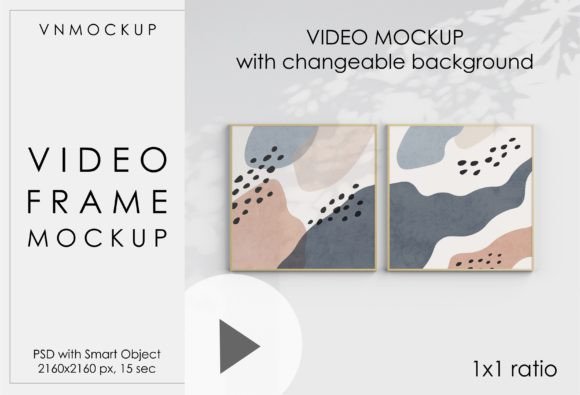 Download Video Frame Mockup, Two Square Frames - Mockup Collection