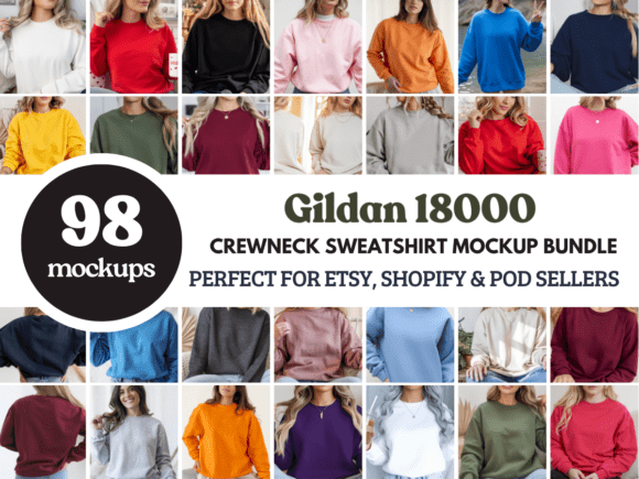 Download Gildan 18000 Crewneck Sweatshirt Mockups - Mockup Collection