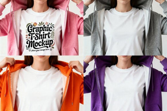 Download T-Shirt and Hoodie JPG Mockup Set - Mockup Collection