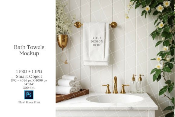 Download Bath Towel Set Mockup PSD Smart Object - Mockup Collection