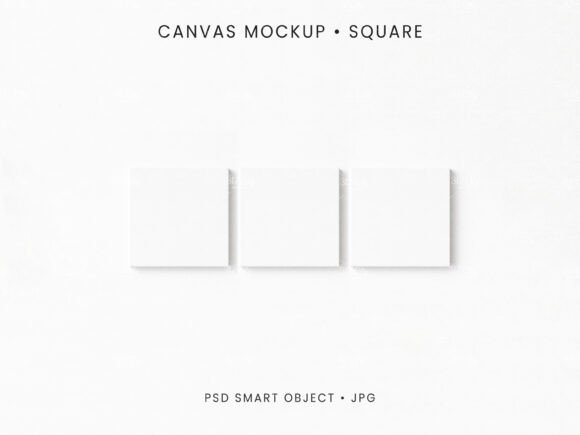 Download Square Canvas Mockup Set of 3 PSD JPG - Mockup Collection