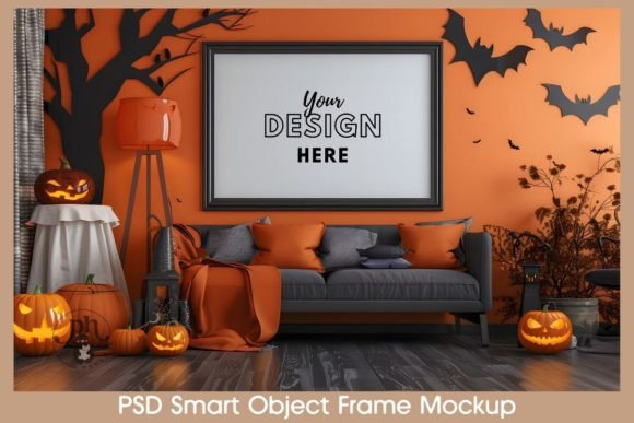 Download Spooky Halloween Wall Art Mockup Framed - Mockup Collection