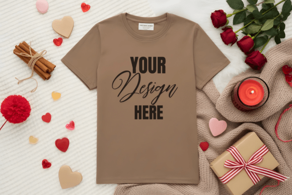 Download Flat Lay Valenitne T-Shirt Mockup - Mockup Collection