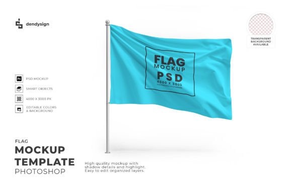 Download Waving Flag Mockup Template - Mockup Collection
