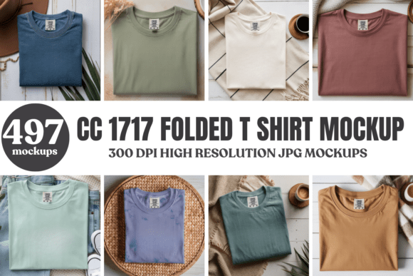 Download Comfort Colors 1717 Folded Mockup Bundle - Premium Resources