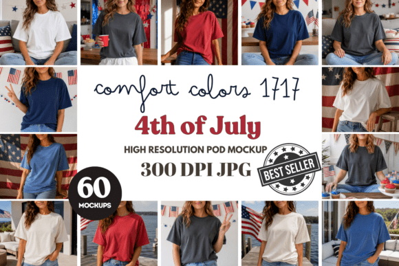 Download Comfort Colors 1717 4th of July Mockups - Mockup Collection