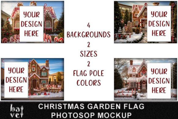 Download Christmas Garden Flag Mockup Bundle PSD - Mockup Collection