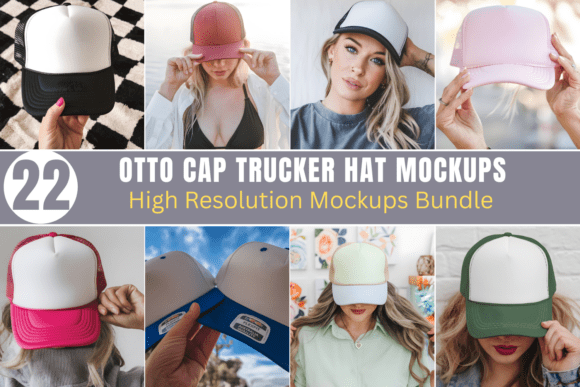 Download Otto Cap Trucker Hat Mockups Bundle - Mockup Collection