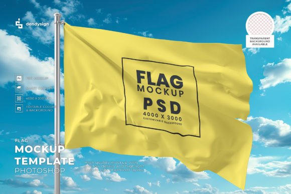 Download Waving Flag Mockup Template - Mockup Collection