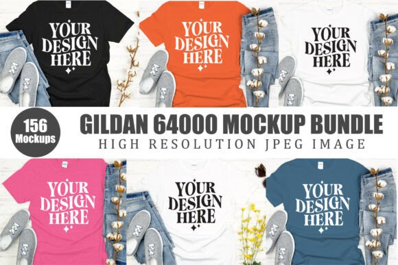 Download Gildan 64000 Tshirt Mockup Bundle - Premium Resources