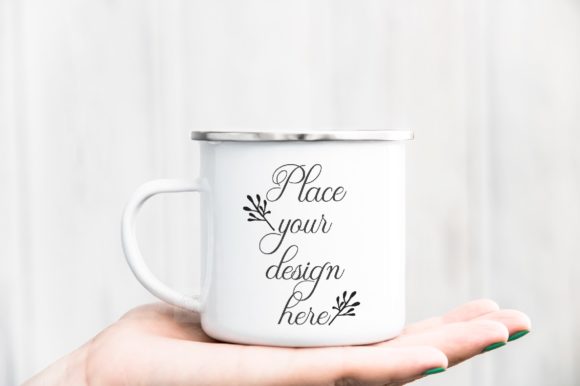 Download Enamel Tin Psd Mug Mockup Hand Holding - Mockup Collection