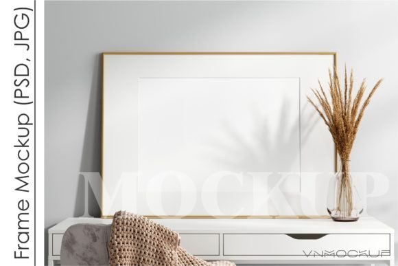 Download Horizontal Frame Mockup in Work Space - Mockup Collection