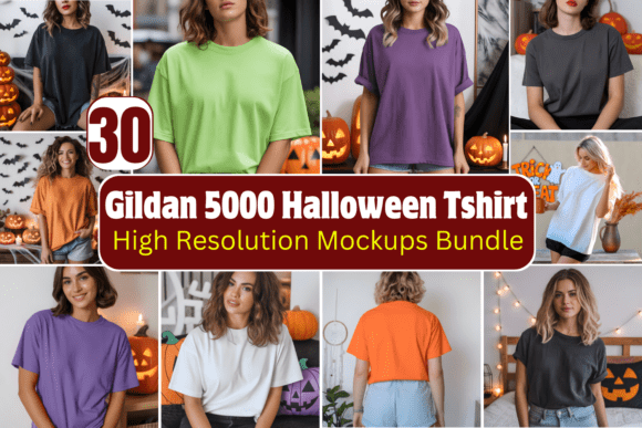 Download Gildan 5000 Halloween Tshirt Mockups - Mockup Collection