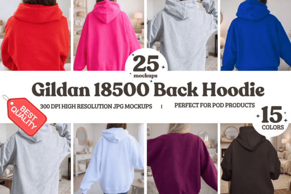 Download Gildan 18500 Back Hoodie Mockup Bundle - Mockup Collection