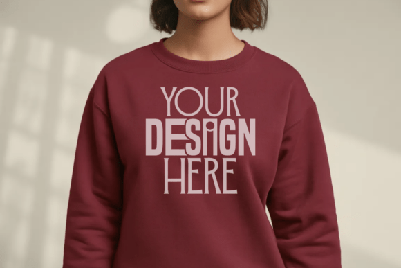 Download Gildan Maroon Sweatshirt Mockup - Mockup Collection