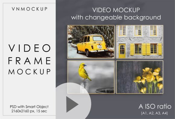 Download Video Frame Mockup, Horizontal Frames - Mockup Collection