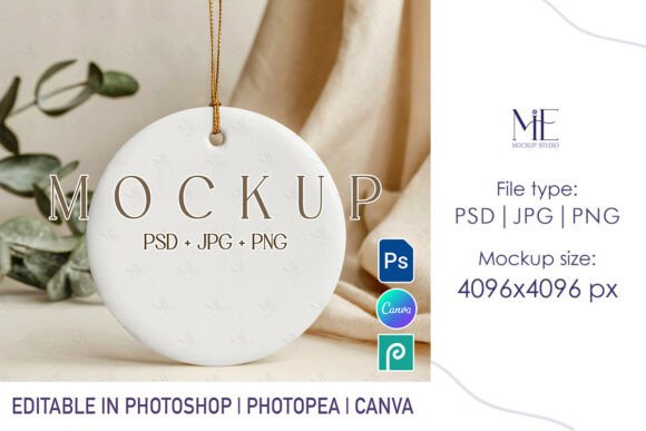 Download Boho Round Ceramic Ornament Mockup PSD - Mockup Collection