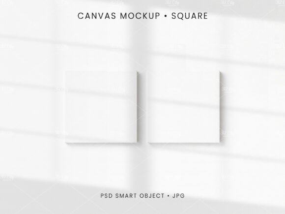 Download Square Canvas Mockup Set of 2 PSD JPG - Mockup Collection