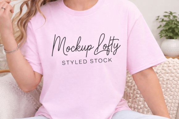 Download Gildan 5000 Light Pink Tshirt Mockup - Premium Bundle